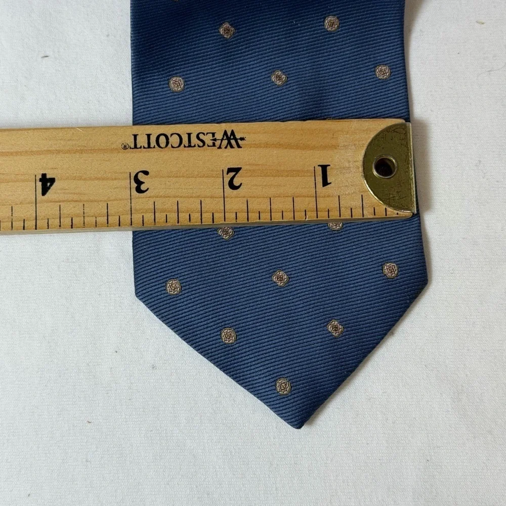 Classic Christian Dior Modern Width Navy Tie with Gold Accents and Dior Logo
